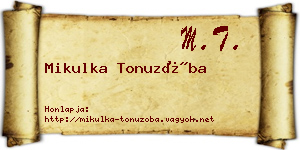 Mikulka Tonuzóba névjegykártya